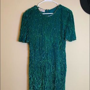 Vintage green sequin dress